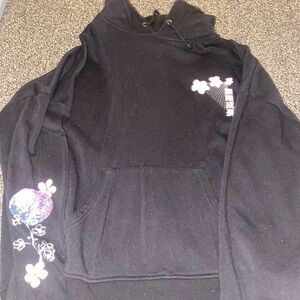 Black printed hoodie